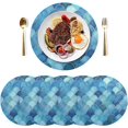 thumbnail image 3 of Round Braided Placemats Set of 4,Colorful Scales Washable Dining Table Durable PVC 15 Inch Non-Slip Heat Resistant Place Mats for Table Decor Home Decor, 3 of 7