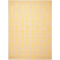 SAFAVIEH Courtyard Warwick Nautical Indoor/Outdoor Area Rug, Beige/Yellow, 9' x 12'