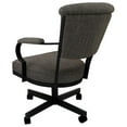 thumbnail image 2 of Miami Swivel Dining Caster Chair - Plumley Cocoa Fabric - Black Metal, 2 of 2