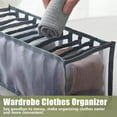 thumbnail image 4 of Wardrobe Clothes Organizer,7/9/11 Grids Mesh Foldable Clothes Drawer Separation Box,Drawer Dividers for Clothes Pants Jeans T Shirt, 4 of 6