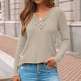 thumbnail image 4 of SUNBS Long Sleeve Shirts for Women Tunic V Neck Button Top Dressy Casual Business Blouses, 4 of 9