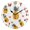 Black, variant on Pineapple Love Wall Clock 10in Round Artistic Oil Painting Home Decor Desk Table Clock