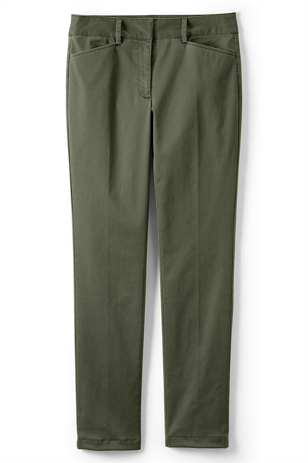 Straight Leg Pants Dark Olive Green 