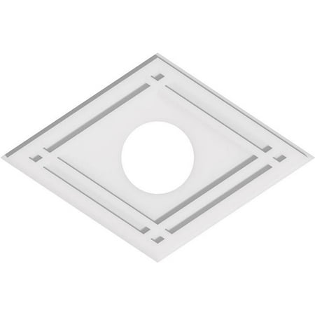Ekena Millwork Cmp26x17dd 06000 6 In Id X 9 In Rectangle Diamond Architectural Grade Pvc Contemporary Ceiling Medallion