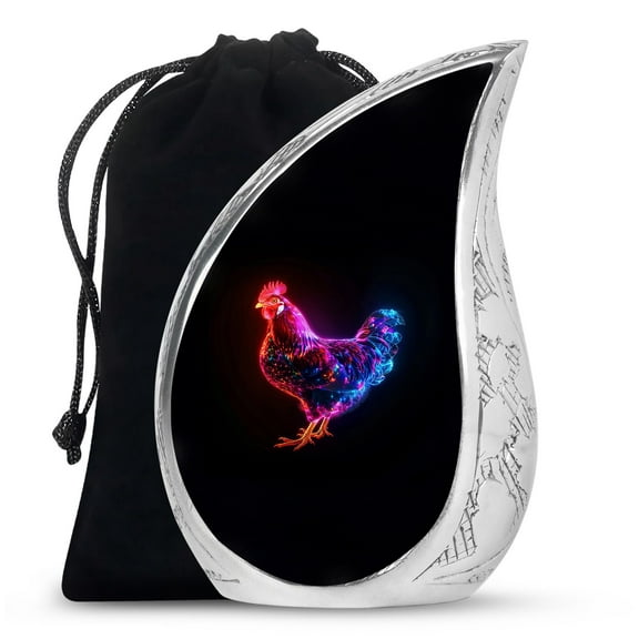 Black Chicken urn - urn for ashes adult male - cremation urns for human ashes - urn for ashes for women - burial urns for adult human ashes - urns for ashes - Large urn - memorial urn 10 inch