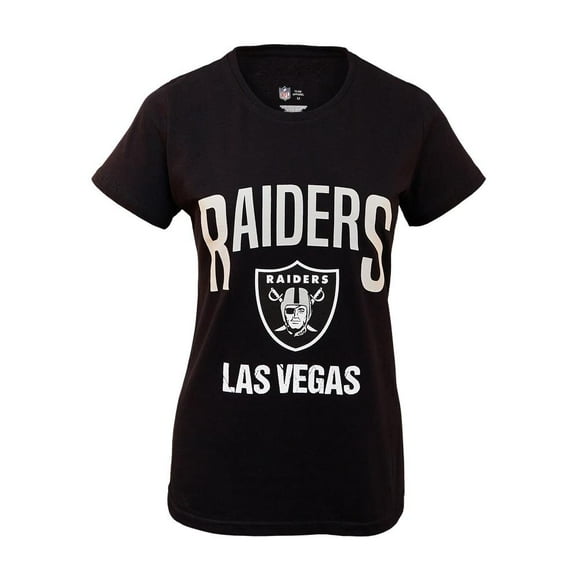 Playera NFL Talla G Oakland Raiders Manga Corta Negro para Mujer