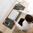 thumbnail image 3 of "Redesign Your Desk Space: XL Black Mousepad, Non-Slip Rubber Base, Waterproof Desk Mat. Large, Seamed Edges for Durability. Ideal Keyboard and Computer Mat - 31.5x11.8 inch.", 3 of 7