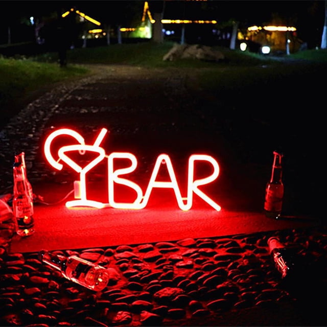 Letrero de Barra LED, Luz de , USB/barra de Batería, de Publicidad Iluminadas, Letrero de Pantalla Eléctrica para Decoración de rojo Colco bar lámpara de neón