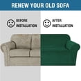 thumbnail image 5 of H.VERSAILTEX Thick Stretch Velvet Armchair Slipcover, One-Piece 1-Seater Furniture Protector for Living Room, Green, 5 of 6