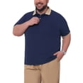 thumbnail image 4 of INSPIRE CHIC Men's Big & Tall Contrast Collar Short Sleeves Breathable Casual Polo Shirt XL Dark Blue, 4 of 5