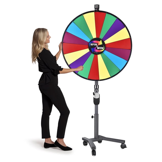 WinSpin 36" 3in1 Prize Wheel with Mobile Base Spinning Raffle Trade Show Market
