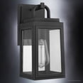 thumbnail image 3 of Luxury Modern Outdoor Wall Sconce, 11.875''H x 5.125''W, with Craftsman Style Elements, Contemporary Design, Midnight Black Finish and Shatterproof Glass, UHP1242, 3 of 7