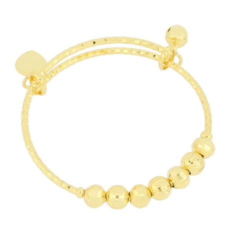 American Designs 14K Gold-Plated Bangle Bracelet Expandable Adjutsable Baby Kids Jewelry