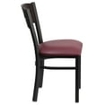 thumbnail image 6 of Flash Furniture 2 Pk. HERCULES Series Black 3 Circle Back Metal Restaurant Chair - Walnut Wood Back, Burgundy Vinyl Seat, 6 of 8