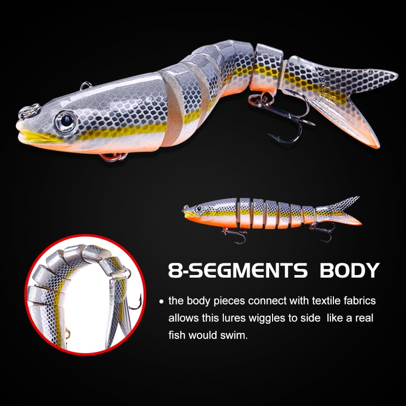 HENGJIA Fishing Lures 16PCS Multi Jointed Fish Fishing Kits Slow Sinking Lifelike Swimbait Freshwater and Saltwater for Trout Bass Lures