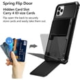 thumbnail image 2 of for iPhone 11 Pro Case Wallet with 4-Card Holder Credit ID Slot Flip Door Hidden Pocket Anti-Scratch Dual Layer Hybrid Bumper Armor Protective Hard Shell Back Cover for iPhone 11 Pro 5.8 Black, 2 of 11