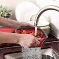 thumbnail image 4 of Foldable Squared Drain Basket for Vegetable Reusable Greens Veggie Washing Strainer Vegetables Wash Tool, 4 of 5