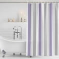 thumbnail image 4 of Purple Grey Stripe Waterproof Fabric Shower Curtain,Modern Farmhouse Vertical Striped Waterproof Fabric Shower Curtain for Bathroom Curtains Bathtubs Shower Curtains with 12 Hooks Standard 60x72, 4 of 8