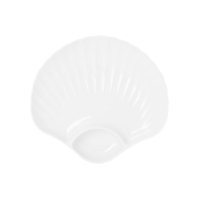 Leodye 1PCS Shell-shaped Plastic Plates - Reusable Dishwasher/Microwave Safe Plates for Kitchen/Camping -7.48x7.08x0.39in