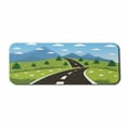 thumbnail image 1 of Country Computer Mouse Pad, Cartoon Style Design of a Road Leading to the Mountains in a Rural Area, Rectangle Non-Slip Rubber Mousepad Large, 31" x 12", Apple Green Multicolor, by Ambesonne, 1 of 2