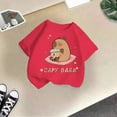 thumbnail image 3 of Kiijoy Big Girls Short Sleeve T-Shirt Cartoon Capybara Casual T Shirt, Sizes 10-12, 3 of 3