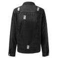 thumbnail image 3 of KaLI_store Denim Jackets for Women Fashion Women's Button Down Long Sleeve Cropped Denim Jean Jacket with Pockets Black,XL, 3 of 4