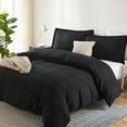 thumbnail image 2 of Virtu 3pc Duvet Cover Set, Luxury Microfiber Bedding Set Queen with 2 Pillow Sham, Black, 2 of 10