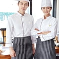 thumbnail image 2 of Unisex Chef Jacket Coat Kitchen Long Sleeve Cooker Restaurant XXL, 2 of 8