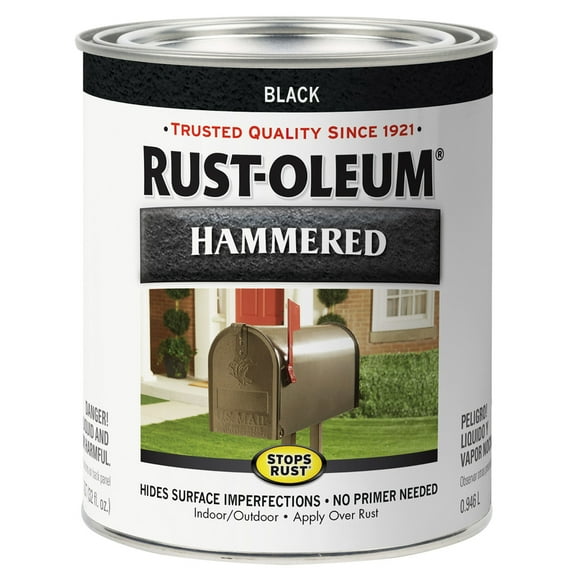 Rust-Oleum Stops Rust Indoor and Outdoor Hammered Black Rust Prevention Paint 1 qt.
