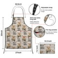 thumbnail image 3 of Beige Highland Cow Flower Cart Pattern Apron-Garden Aprons for Women with Pockets-Cotton Linen Waterproof Kitchen Cooking Gardening Aprons Adjustable for Kitchen,Cooking,BBQ and Salon 33x27 Inch, 3 of 7