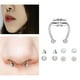 thumbnail image 5 of Aros Falsos de Nariz No Perforantes Sunnimix para Mujeres Acero Inoxidable Plata brillante, 5 of 7