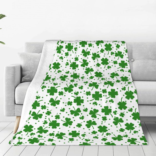 Balery St Patrick's Day4 Manta de Felpa Suave y Acogedora – Cobija de Franela Aterciopelada para Cama, Lavable y Cálida para Sofá, Mascotas, Transpirable-40"x30"