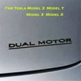 thumbnail image 3 of Dual Motor Badge Emblem Sticker Plaid Decor Compatible for Model 3 Y X S Accessories (Matt Black-Black Line) z, 3 of 7