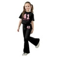 thumbnail image 3 of Gaexia Kids Lounge Set,Girls Casual Fashion Outfit With Bow Short Sleeve Top and Long Pants Playwear Comfy Daily Wear Toddler Kids Two Piece Fashion Clothes,9-10 Years, 3 of 6