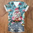 thumbnail image 3 of Blusas de Manga Corta para las Mujeres Causal Cuello en V Camiseta Sólida, Blusas de Verano de las Mujeres para el Hogar Y Diario, 3 of 3