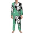 thumbnail image 3 of Kdxio BALL INSIDE THE NET GOAL Men’s Pajama Set Pajamas For Men 2 Piece PJ Set with Men Pajama Pants and Long Sleeve T-Shirt Lounge Set-Large, 3 of 7