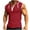 Red, variant on fatyb Men's Hooded Tank Tops Sleeveless Button down Tops Casual Drawstring Lightweight Hoodies for Men
