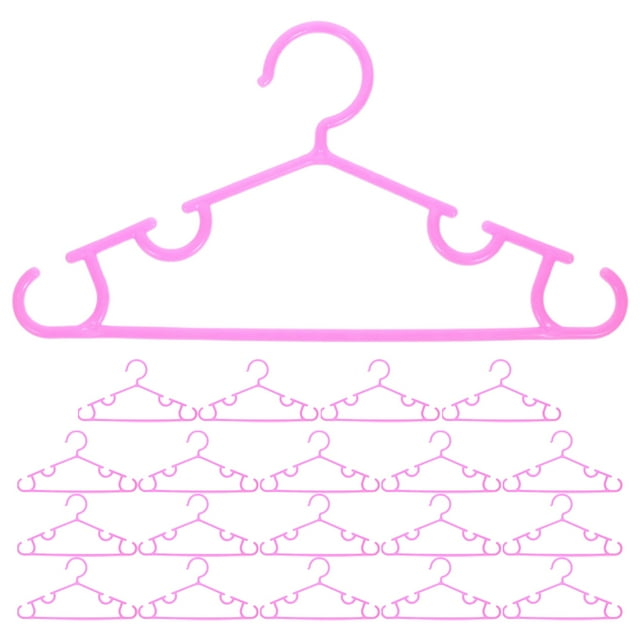 Pink PP Non Slip Drying Clothes Hanger For Baby Hangers 20Pcs 10.6*5.8*0.2In