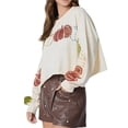 thumbnail image 2 of Sudadera de Halloween con Lentejuelas para Mujer, Larga, Purpurina Brillante, Calabaza, Fantasma, Suéter Feo de Halloween. Lechoso S, 2 of 10