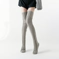 thumbnail image 2 of Costyle Women's Knit Thigh High Boot Socks Extra Long Winter Stockings Leg Warmers, Gray, 2 of 3