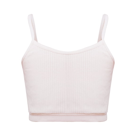 TiaoBug Girls Seamless Dance Sport Bras Crop Vest Cami Tank Top Underwear Camisole Undershirts Pink 10-12