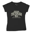thumbnail image 5 of Proud Veteran Women's V-Neck T-shirt Veteran's Day Military Honor US Flag Army Air Force RED Friday American Patriot Tee, 5 of 7
