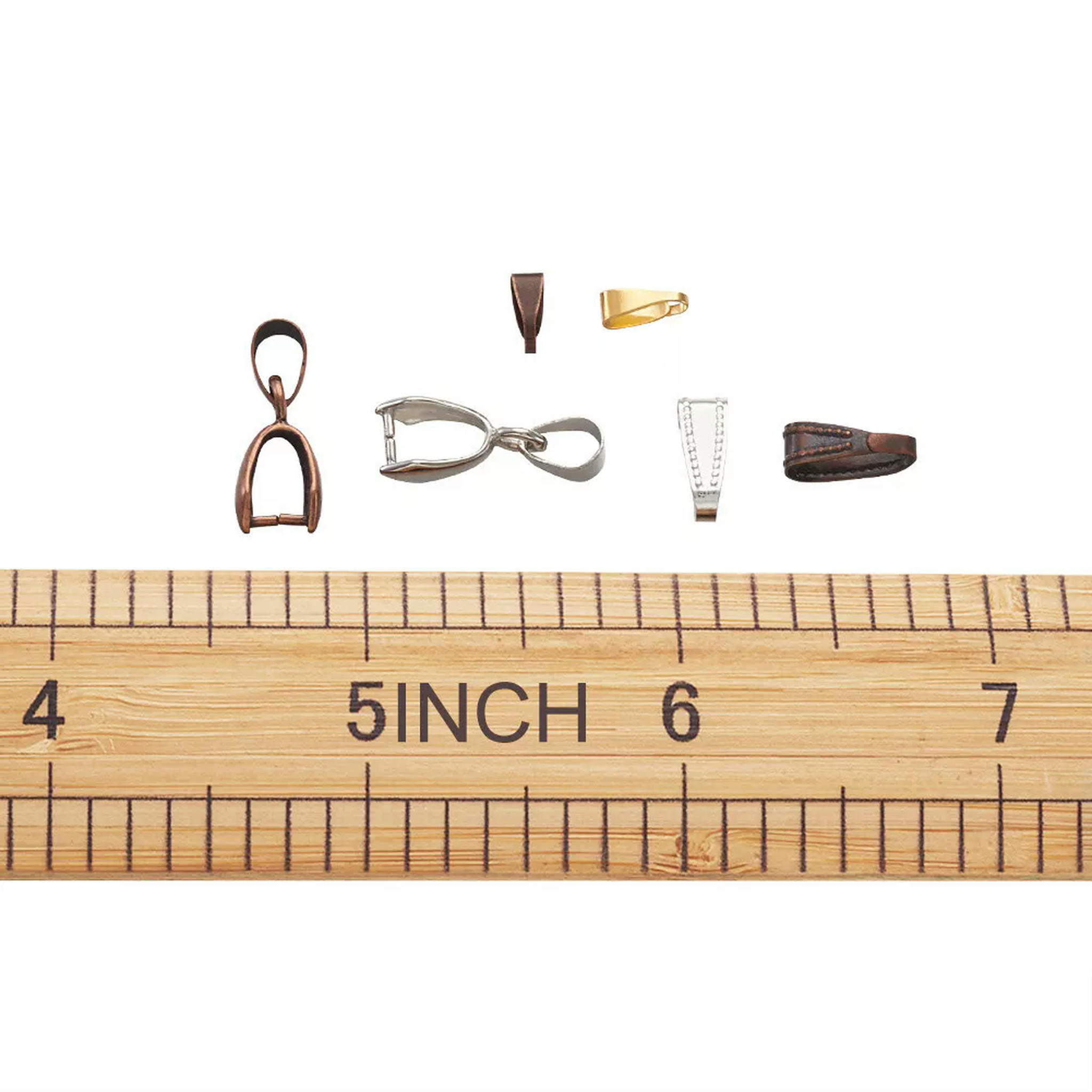 U8MO 480pcs Mixed Brass Snap on Bails Ice Pick Pinch Bails Pendant Connector Holder