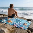 thumbnail image 6 of Beach Towel Microfiber Ocean Theme Sea Turtle Starfish Seashells Fast Drying Absorbent Lightweight 27x55 Inch Large Travel Towel, 6 of 6