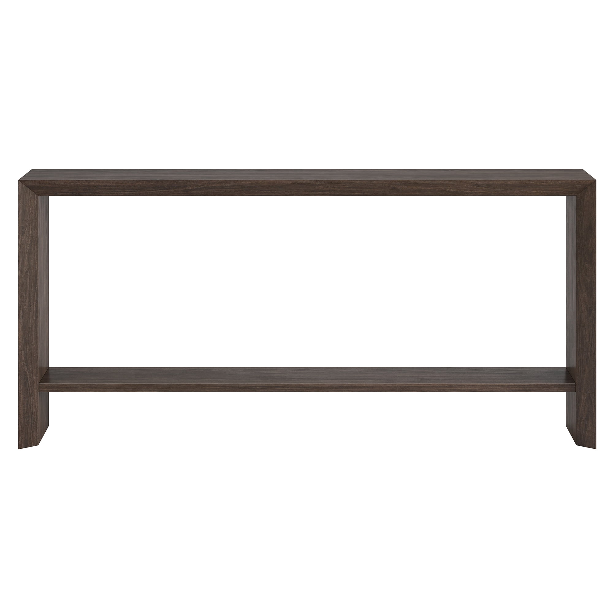 Evelyn&Zoe Modern Farmhouse 64" Wide Alder Brown Console Table