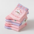thumbnail image 5 of Kids Cotton Crew Socks - 5 Pairs of Cute and Cozy Ankle Socks for Girls – Warm and Breathable - Fits 1-12 Years Old, 5 of 6