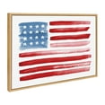 thumbnail image 4 of Kate and Laurel Sylvie Flag Alone Framed Canvas Wall Art by Sara Berrenson, 23x33 Natural, Fourth of July American Flag Decor for Wall, 4 of 7