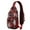 Red Christmas Snowflake-1, variant on Sling Backpack,Red Christmas Snowflake Pattern Crossbody Bag with Water Bottle Holder,Waterproof Sling Bag for Men/Women with Chest Phone Holder for Hiking,Travel