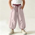 thumbnail image 3 of Rrxhxhs Pants for Girls Color Block Drawstring Elastic Waist Pleated Loose Baggy Casual Joggers with Side Pockets,Pink,4-5 Years, 3 of 6