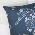 thumbnail image 4 of Summer Coastal Throw Pillow Covers 18 x 18 Inch Seahorse Seashell Starfish Conch Beach Decorative Pillow Cases Navy Blue Cushion Covers for Sofa Bed Home Decor Set of 4, 4 of 6